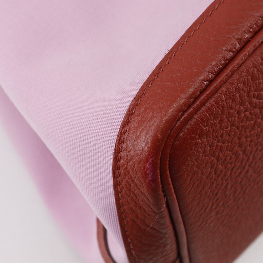 HERMES Tote Bag Towar Officier Pink / red Garden party PM