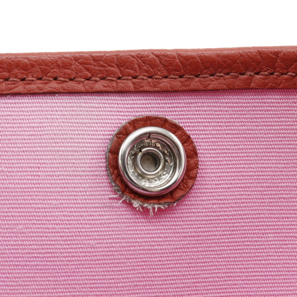 HERMES Tote Bag Towar Officier Pink / red Garden party PM