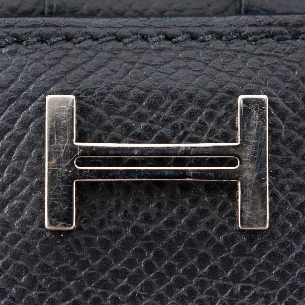 HERMES Long Wallet Purse Epsom black Trifold Beardupli 2PLIS