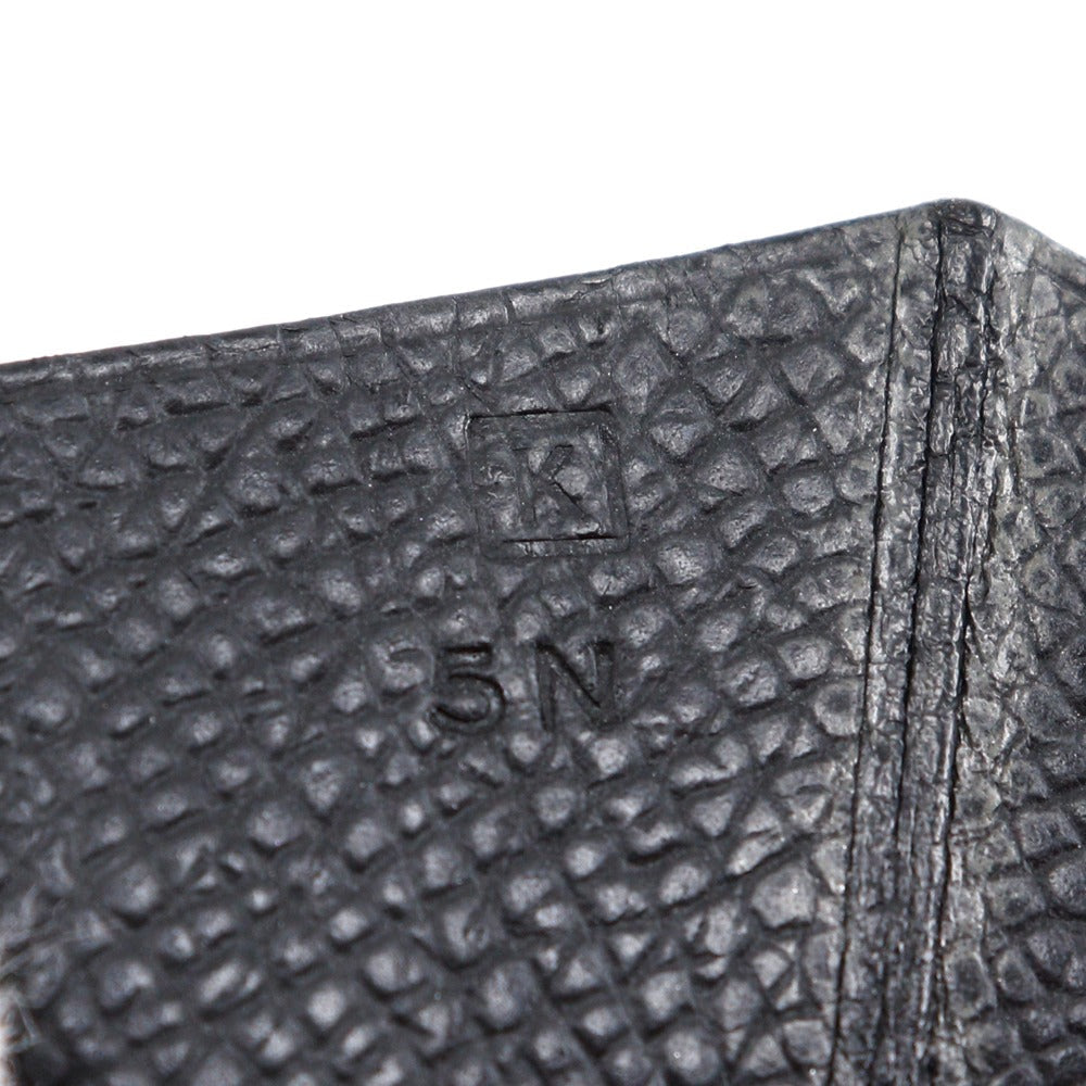 HERMES Long Wallet Purse Epsom black Trifold Beardupli 2PLIS