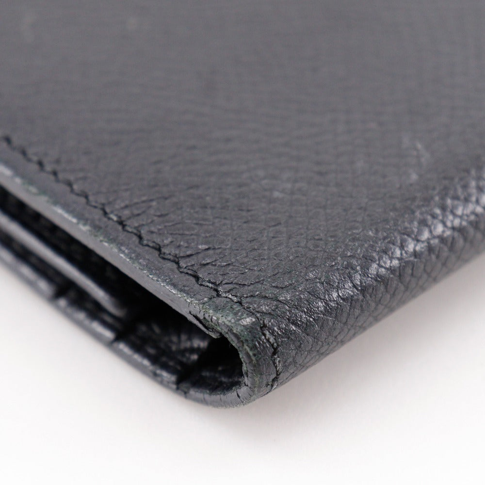 HERMES Long Wallet Purse Epsom black Trifold Beardupli 2PLIS
