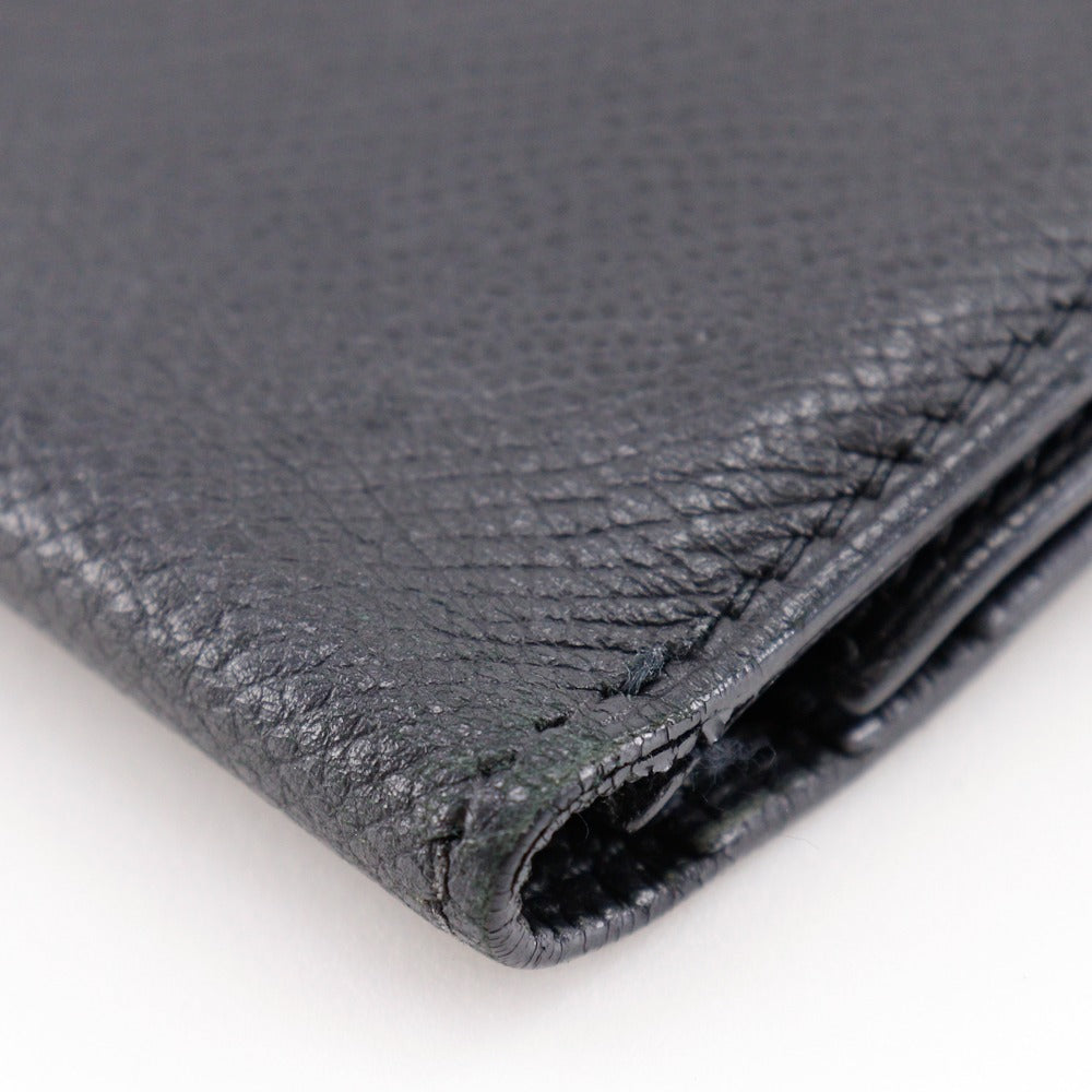 HERMES Long Wallet Purse Epsom black Trifold Beardupli 2PLIS
