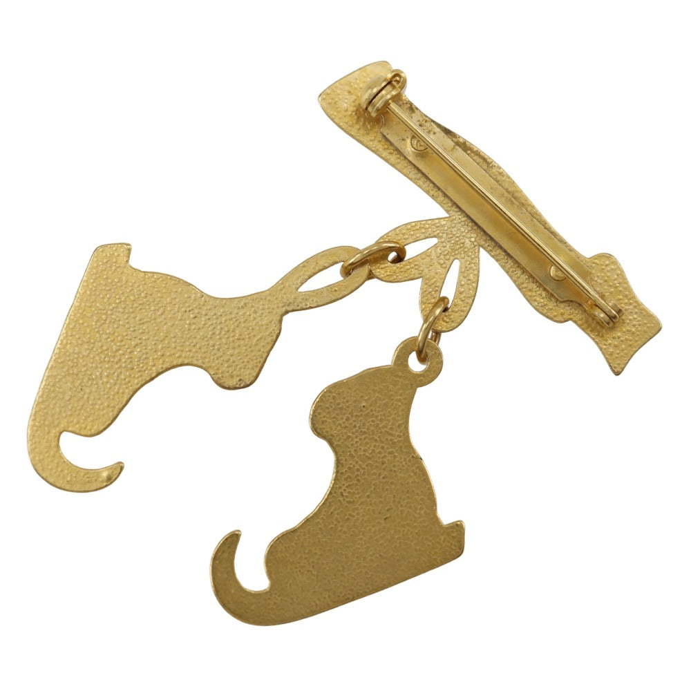 HERMES Brooch Plated Gold gold Women Used