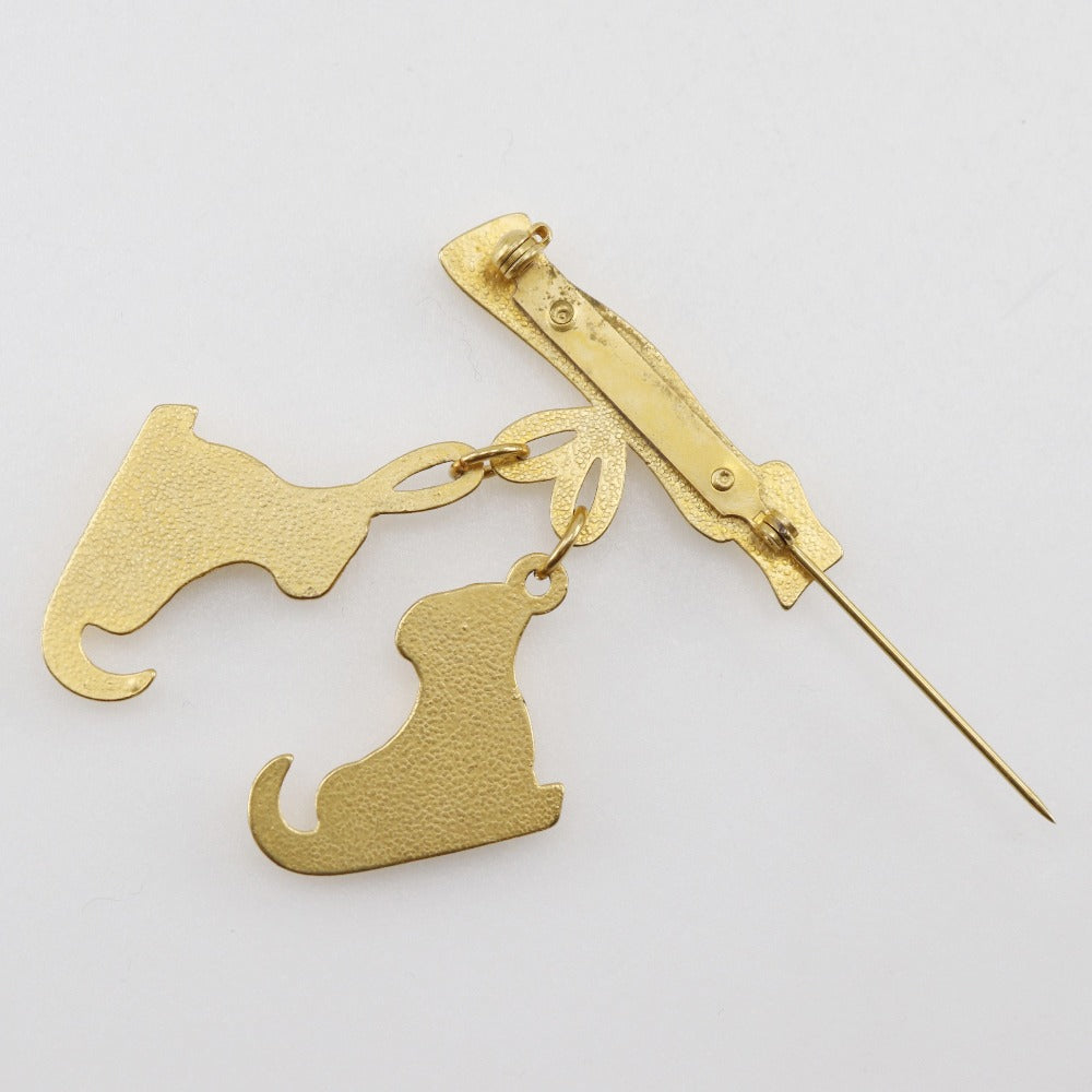 HERMES Brooch Plated Gold gold Women Used