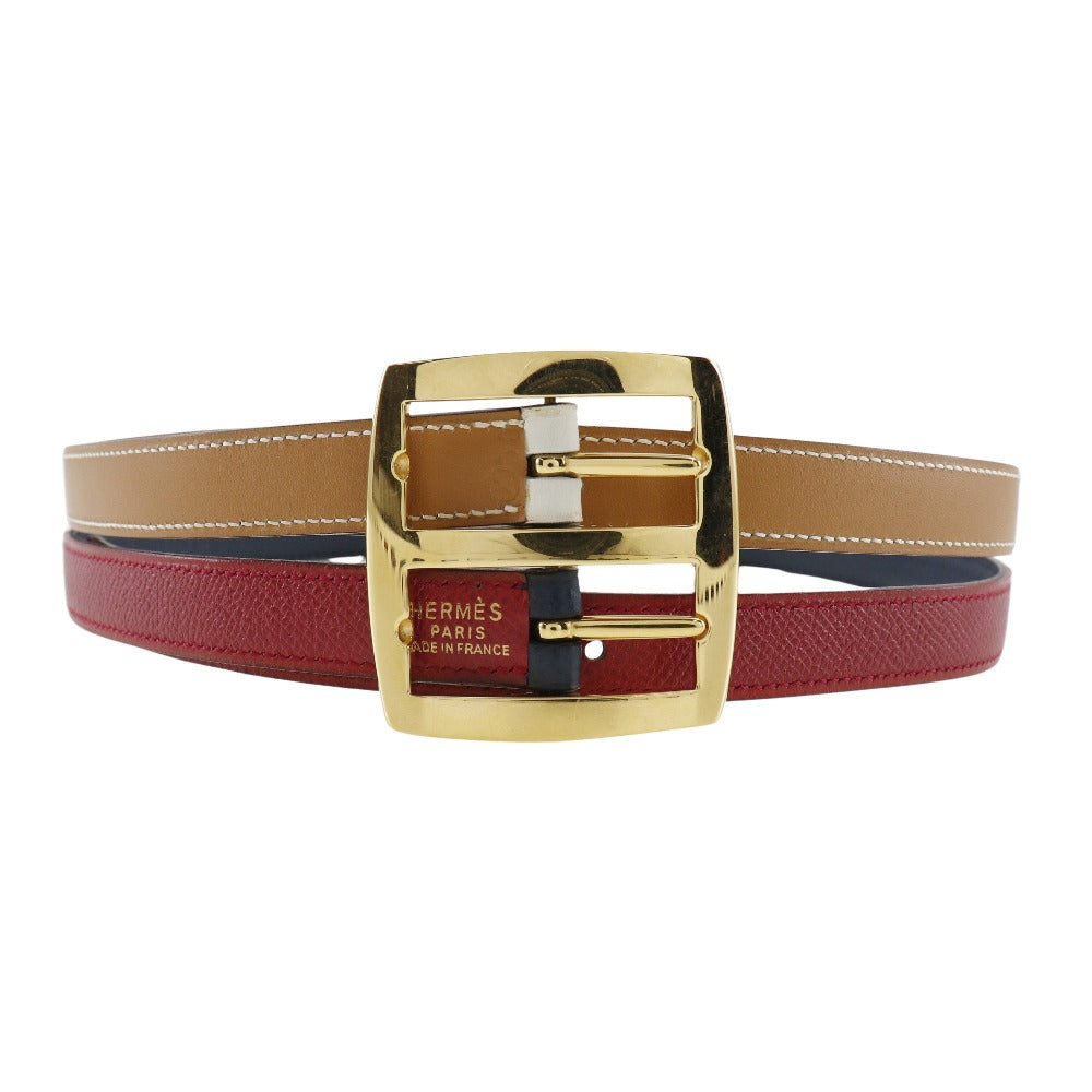HERMES belt Courchevel, Swift multicolor reversible Women 70 Used