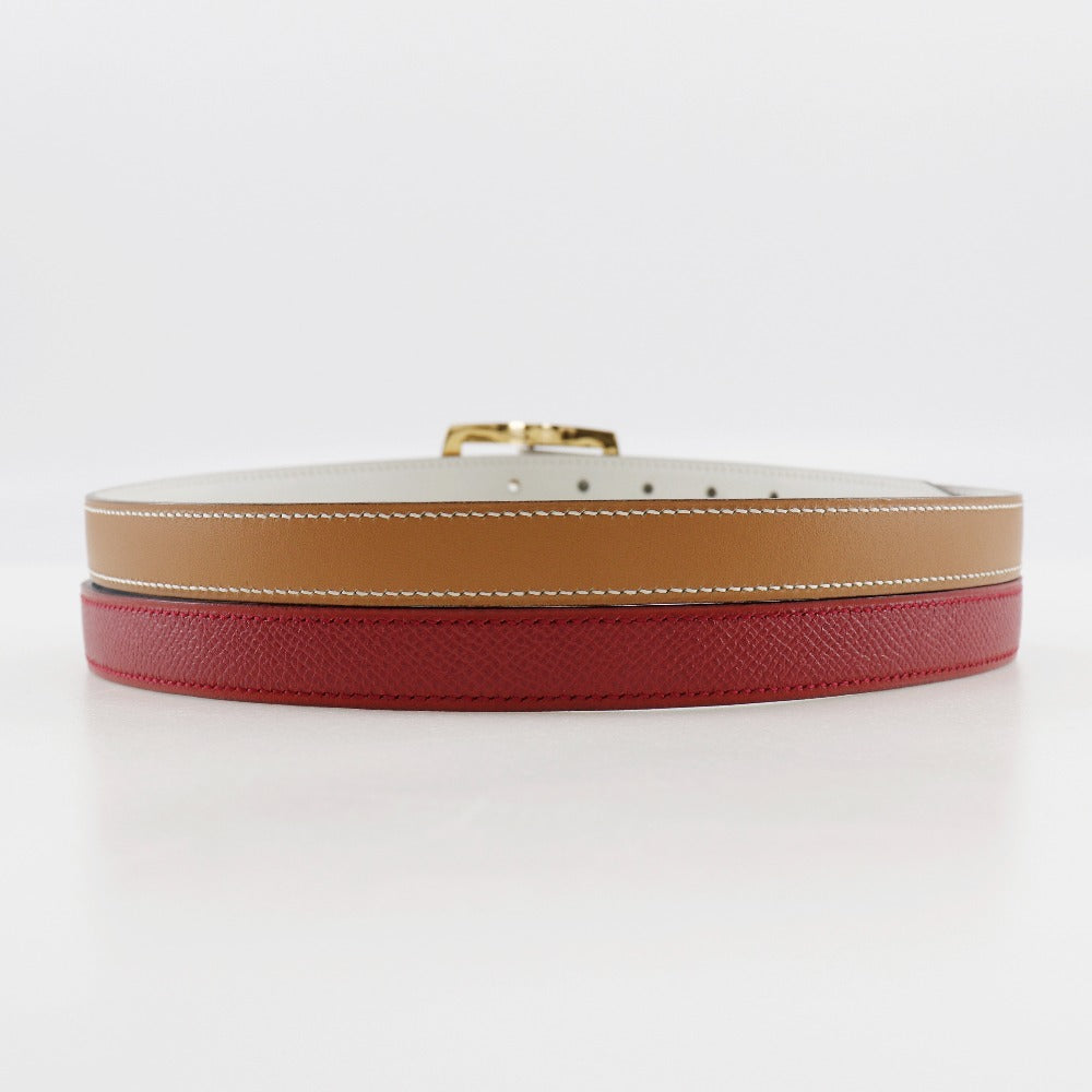 HERMES belt Courchevel, Swift multicolor reversible Women 70 Used