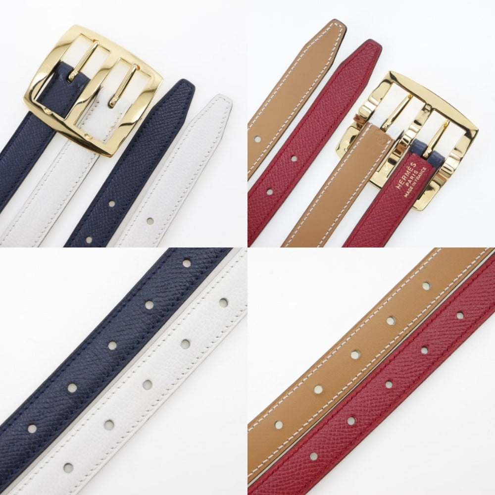 HERMES belt Courchevel, Swift multicolor reversible Women 70 Used