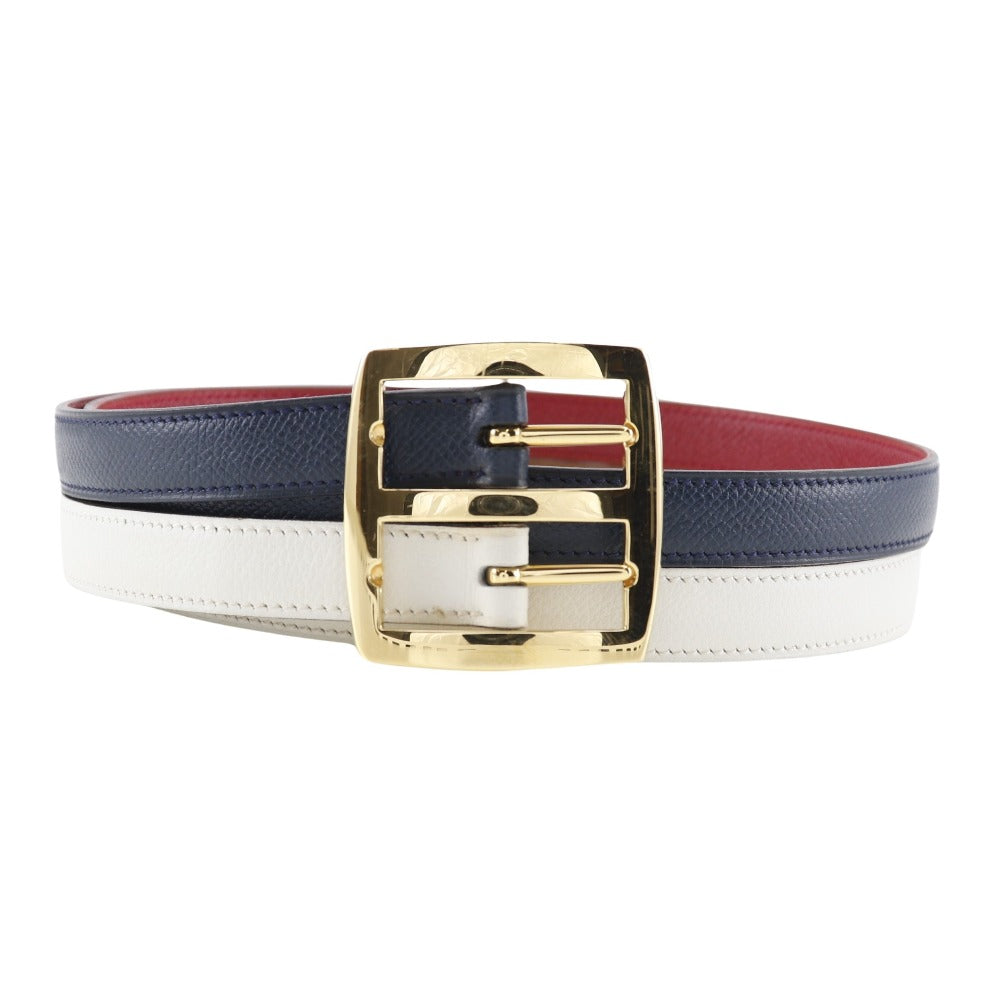 HERMES belt Courchevel, Swift multicolor reversible Women 70 Used