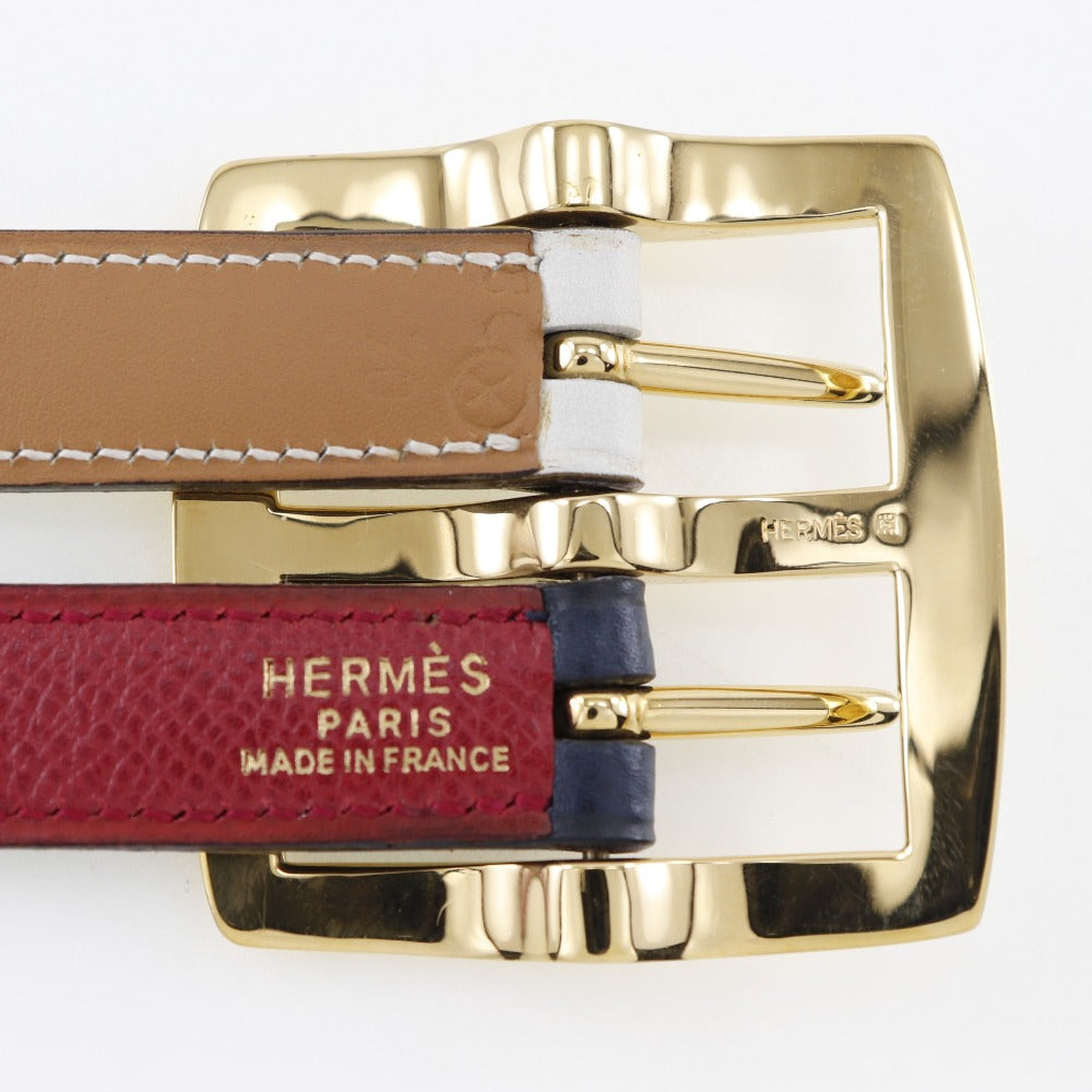 HERMES belt Courchevel, Swift multicolor reversible Women 70 Used