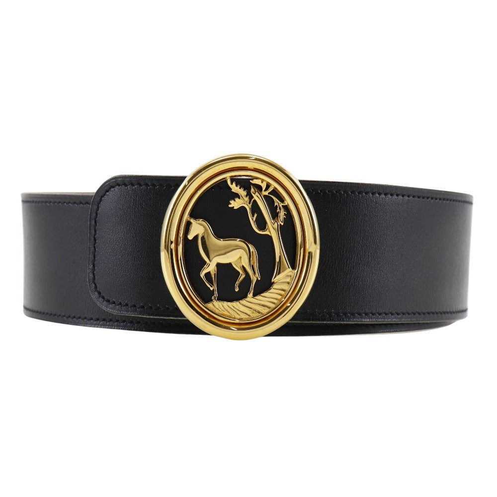 HERMES belt Boxcalf, Courchevel black Women Used