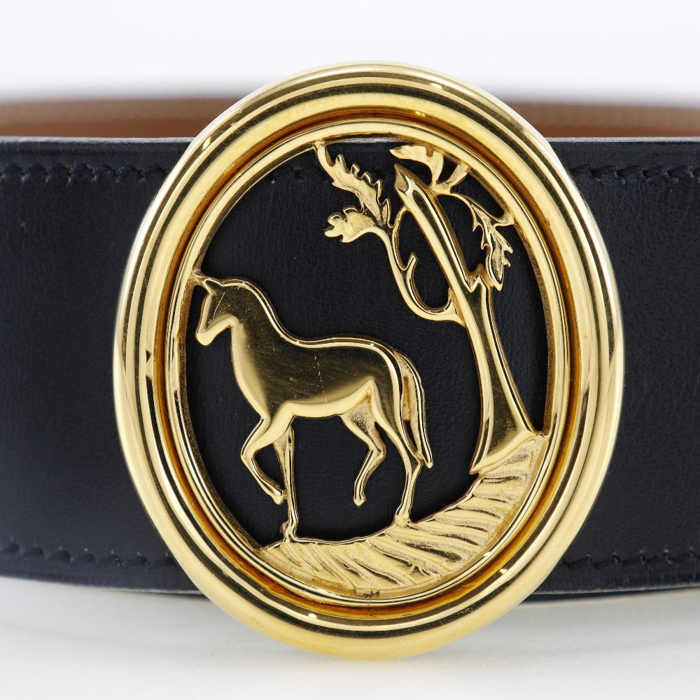 HERMES belt Boxcalf, Courchevel black Women Used