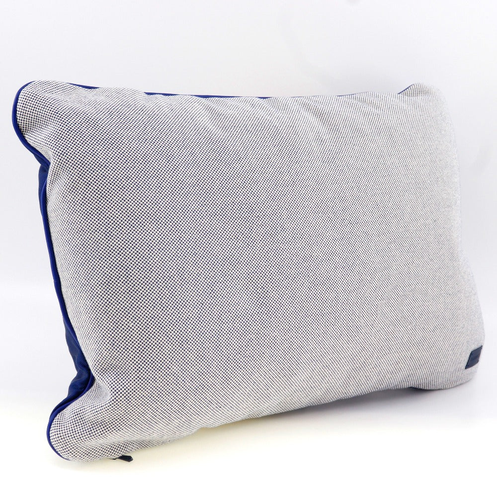 HERMES Interior other Silk, Cotton blue cushion Women(Unisex) Used
