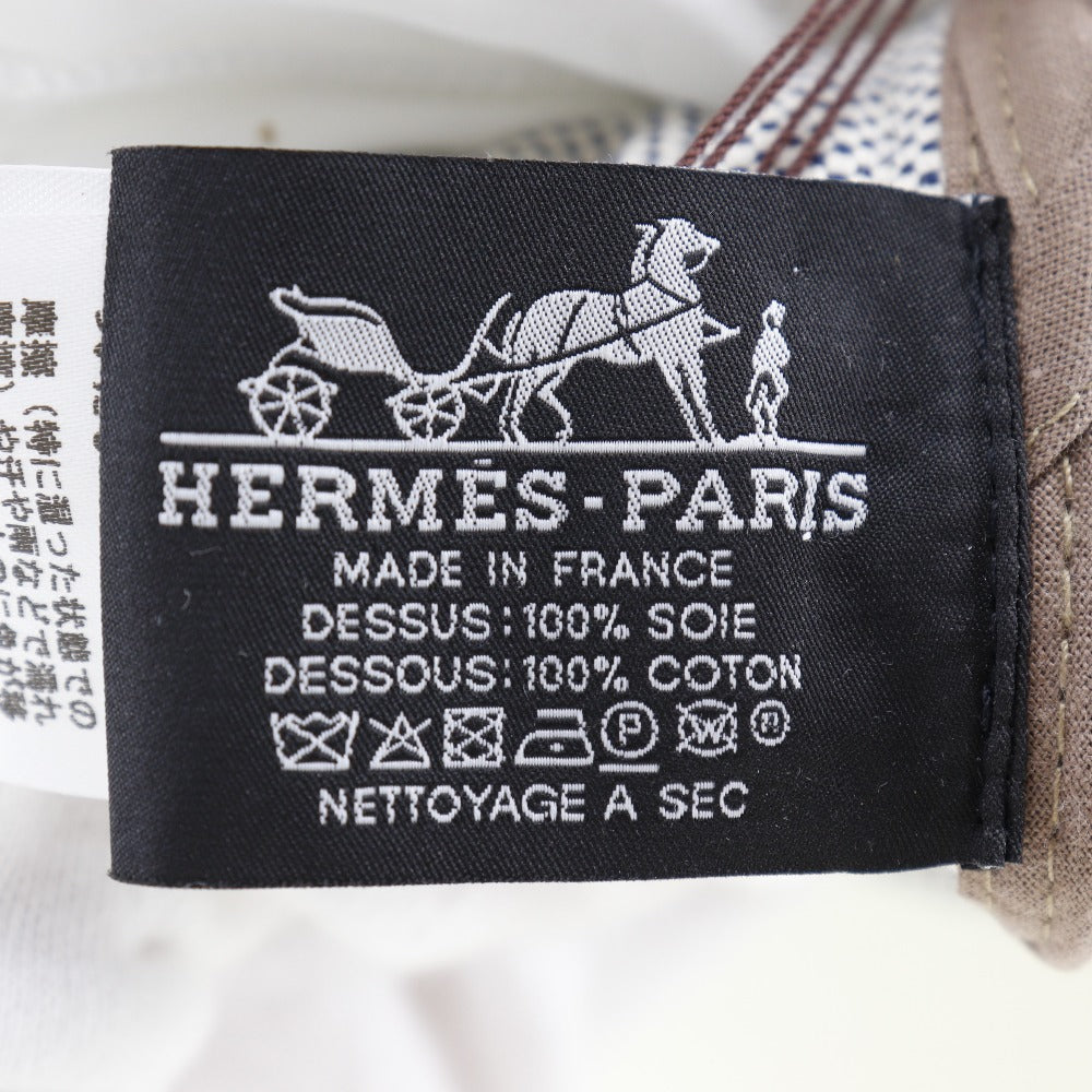 HERMES Interior other Silk, Cotton blue cushion Women(Unisex) Used