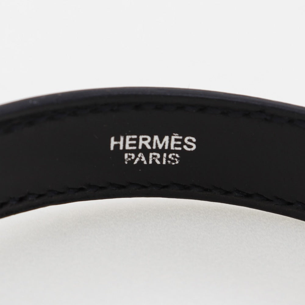 HERMES bracelet Metal, Leather black Women S Used