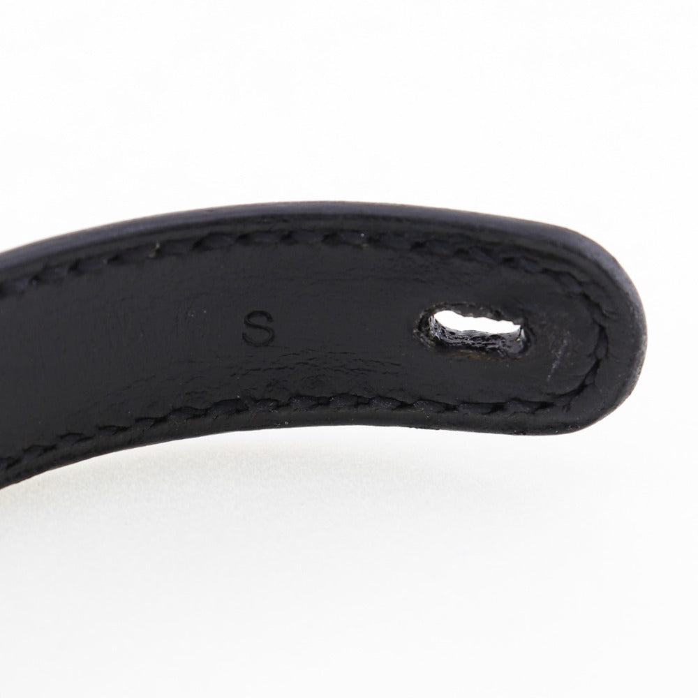 HERMES bracelet Metal, Leather black Women S Used