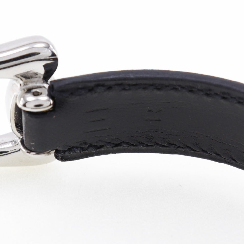 HERMES bracelet Metal, Leather black Women S Used