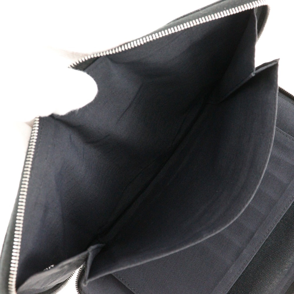HERMES Long Wallet Purse cotton black Fool Toe Perth GM unisex(Unisex) Used