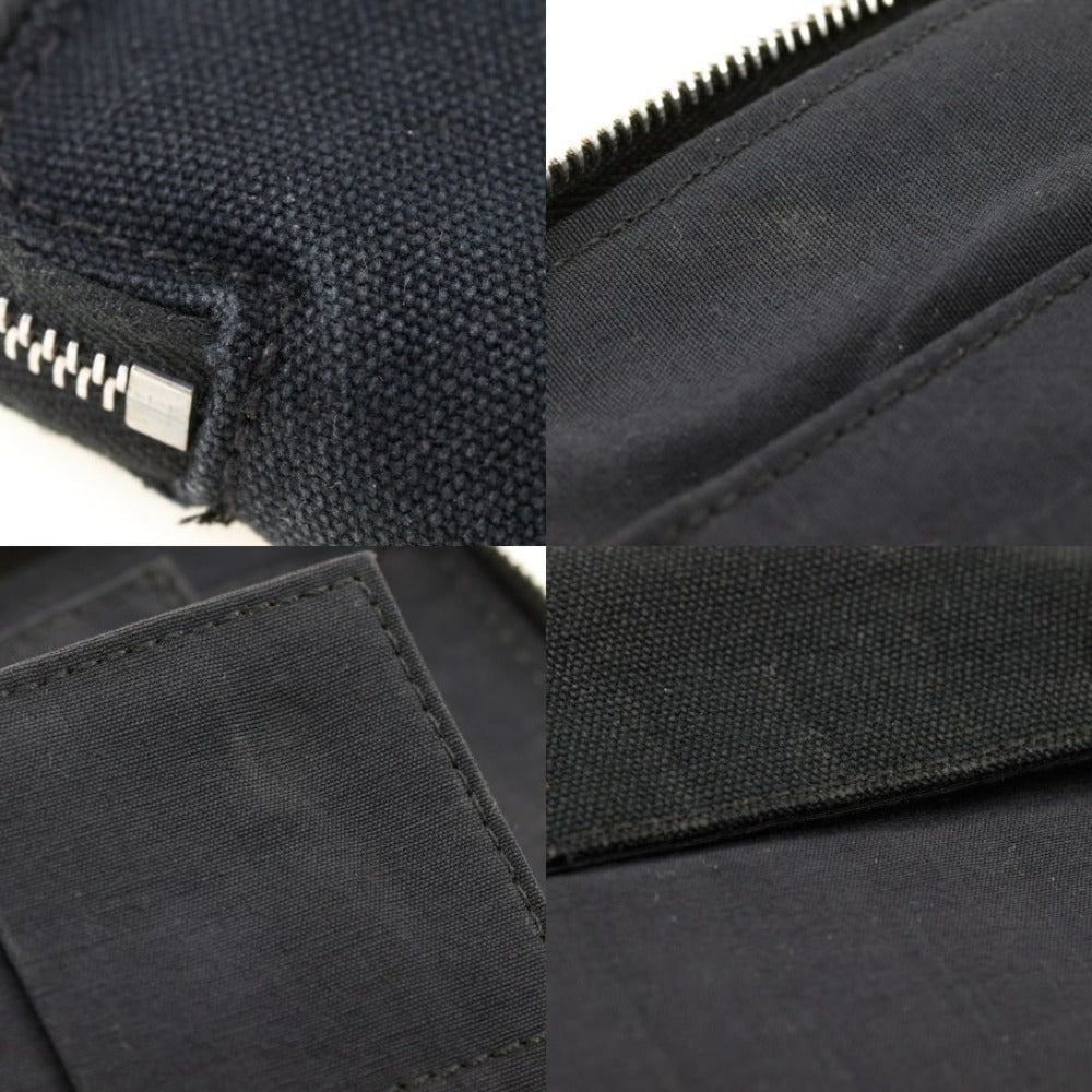 HERMES Long Wallet Purse cotton black Fool Toe Perth GM unisex(Unisex) Used
