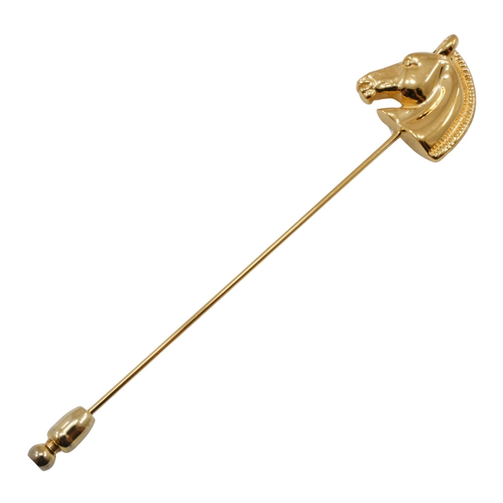 HERMES Brooch Plated Gold gold