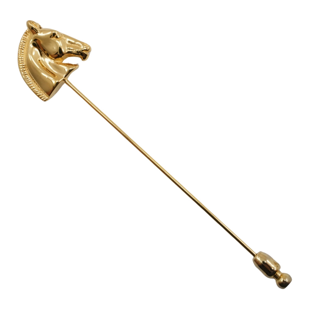 HERMES Brooch Plated Gold gold