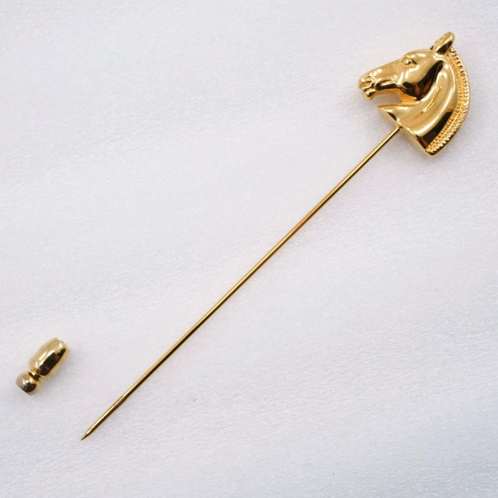 HERMES Brooch Plated Gold gold