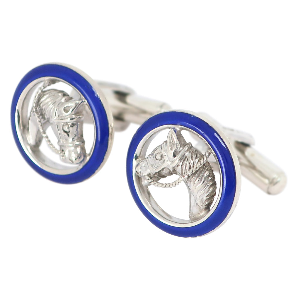 GUCCI cuffs Silver925, enamel Navy