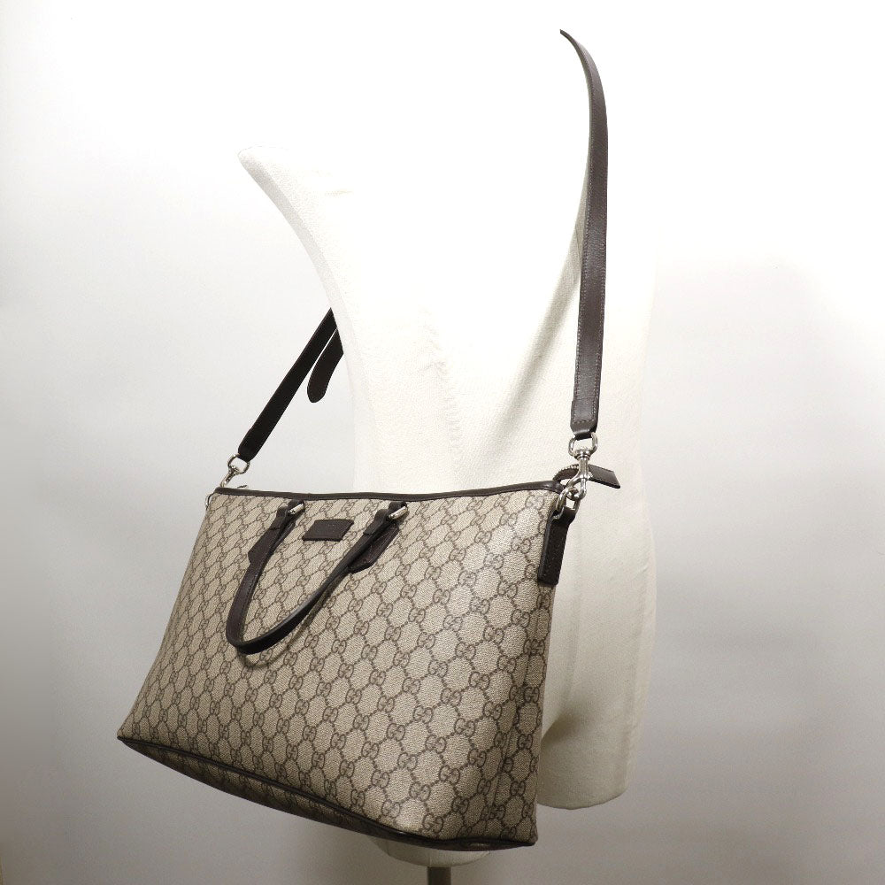 GUCCI Tote Bag 410748 GG Supreme canvas, leather Brown 2WAYShoulder GG Supreme Women Used