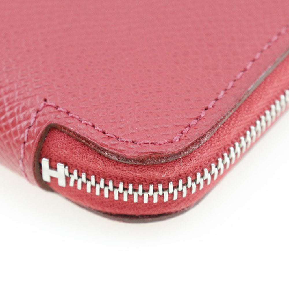 HERMES Long Wallet Purse Epsom, Silk Red-purple azap silk in long Women Used