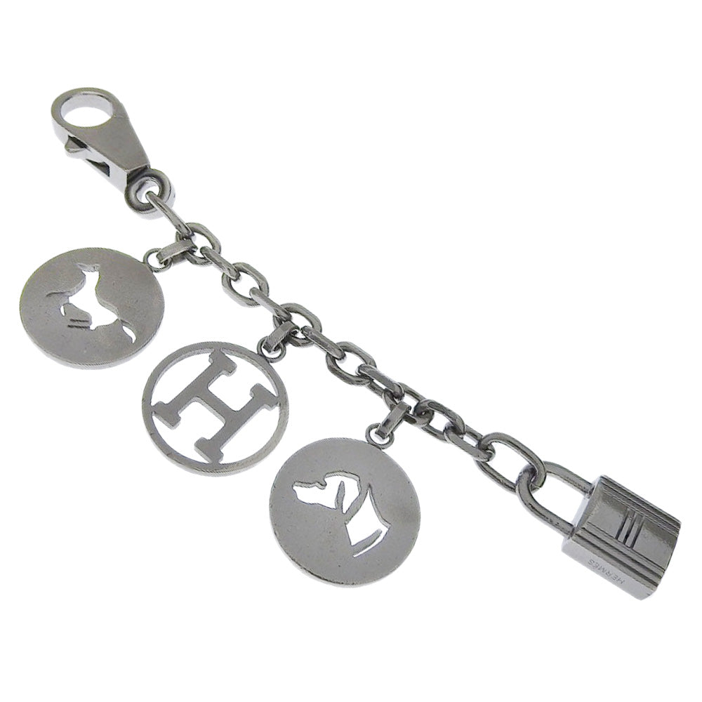HERMES charm metallic Silver Back charm Amulet 4(Unisex) Used