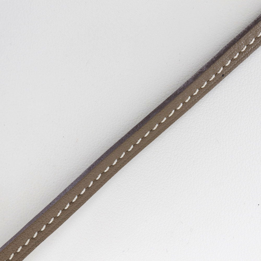 HERMES Necklace Vaux Swift Brown gold Oakley Pendant Women Used