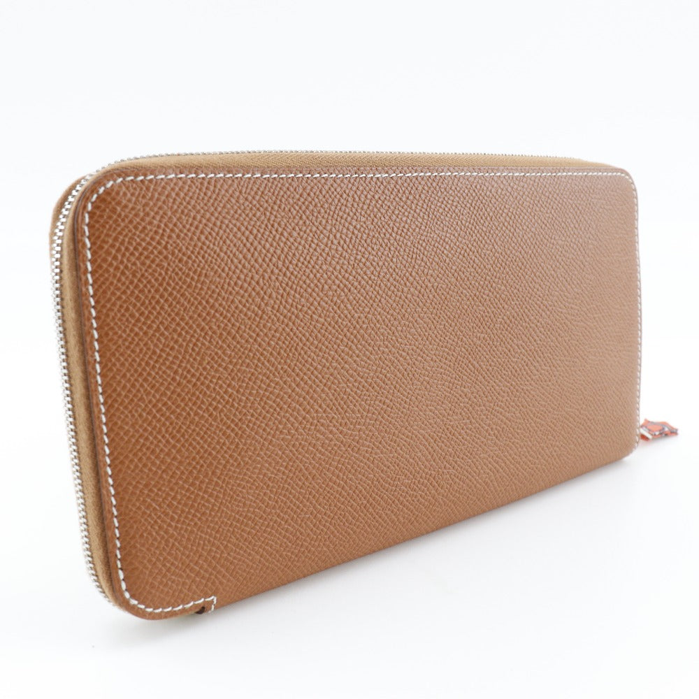 HERMES Long Wallet Purse Epsom Brown Azap silk in Women Used