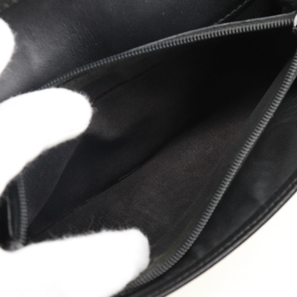 GUCCI Long Wallet Purse 233112 leather black GG Shima Women(Unisex) Used