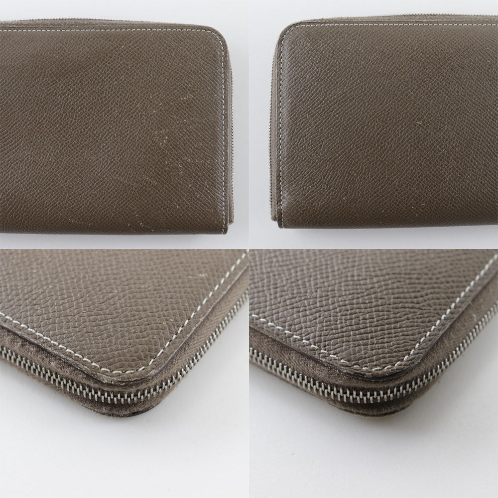 HERMES Long Wallet Purse Epsom, Silk gray Azap Long Silk Inn Women Used