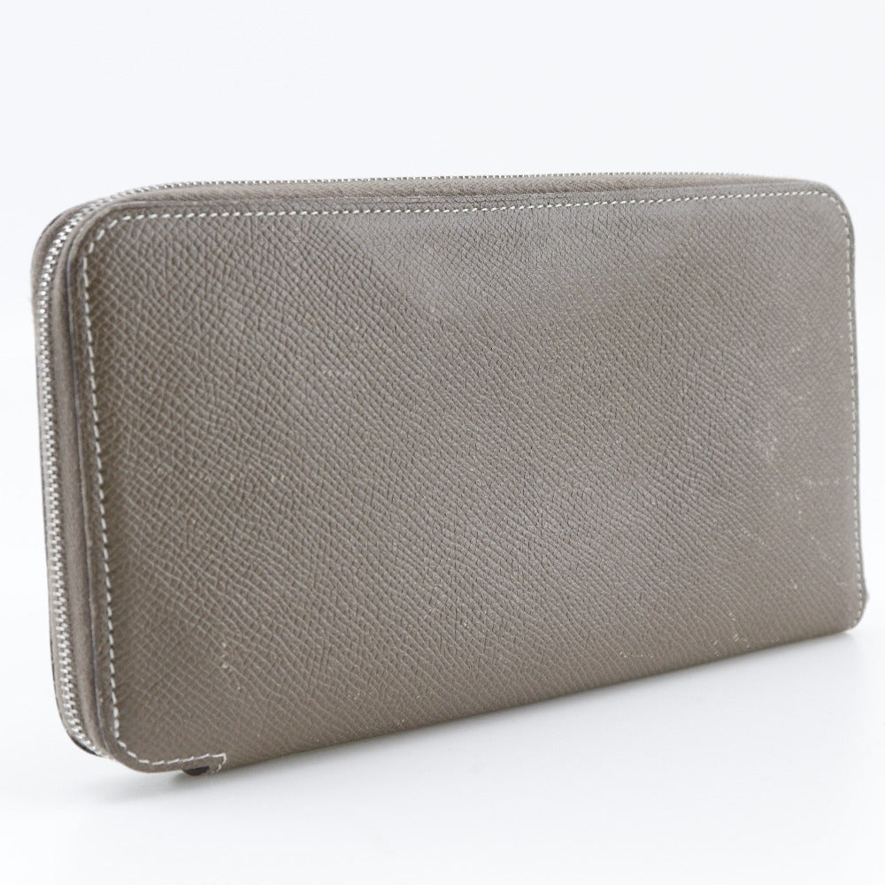 HERMES Long Wallet Purse Epsom, Silk gray Azap Long Silk Inn Women Used