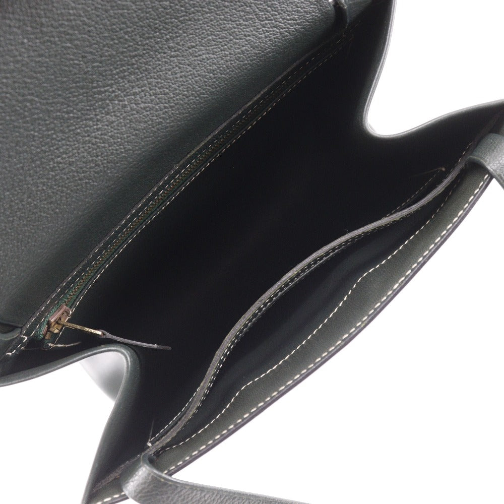 HERMES Handbag Box scarf Dark green Lucy PM Women Used