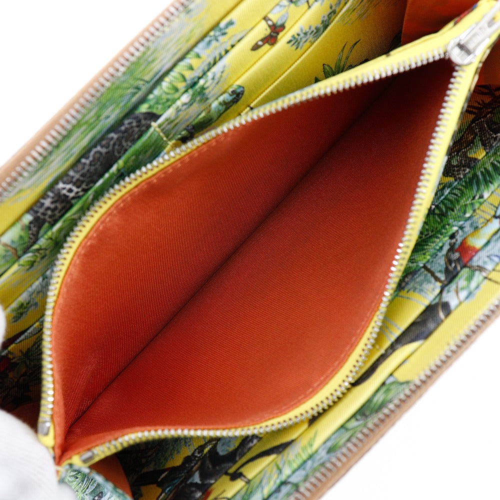 HERMES Long Wallet Purse Epsom Brown Azap long silk in unisex(Unisex) Used