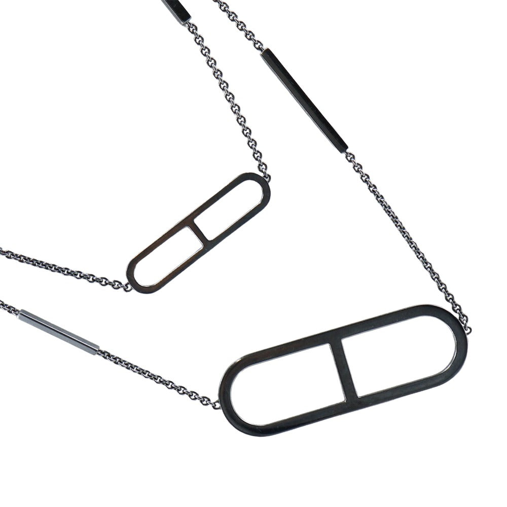 HERMES Necklace Silver925 gray Eva - Chene Dunkle Women Used