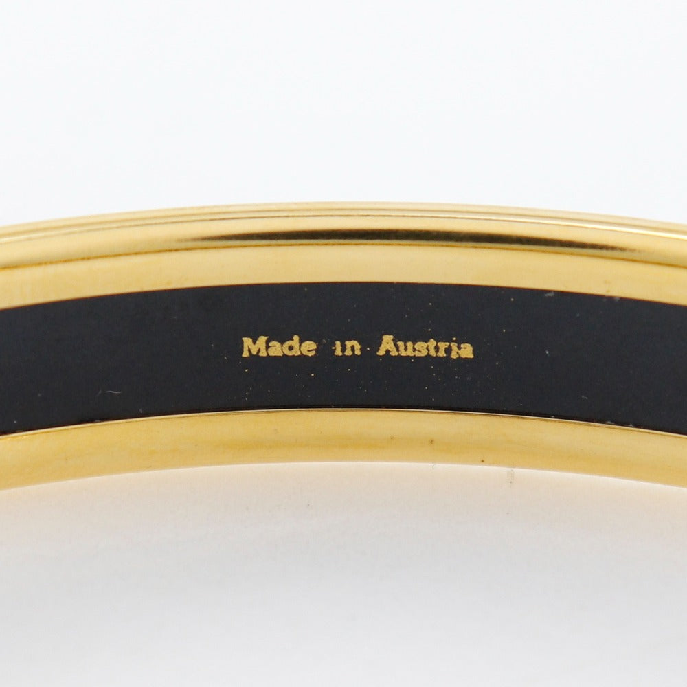 HERMES Bangle Plated Gold Red Cloisonne Emile Women Used