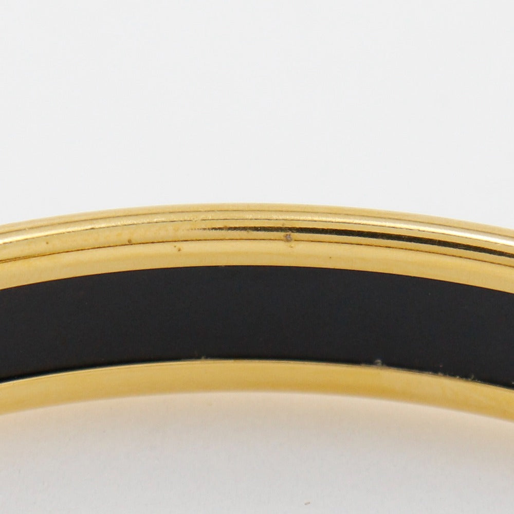HERMES Bangle Plated Gold Red Cloisonne Emile Women Used