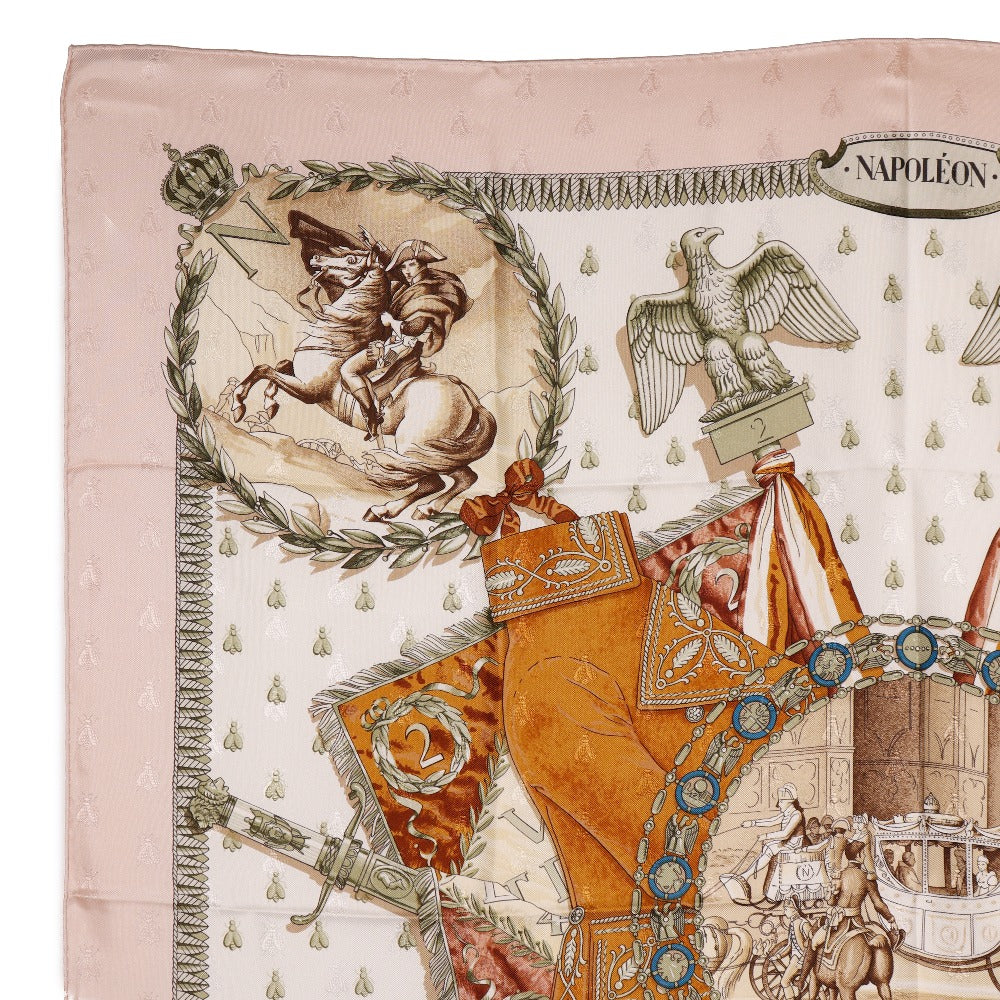HERMES scarf silk pink NAPOLEON Napoleon Carre90 Women Used