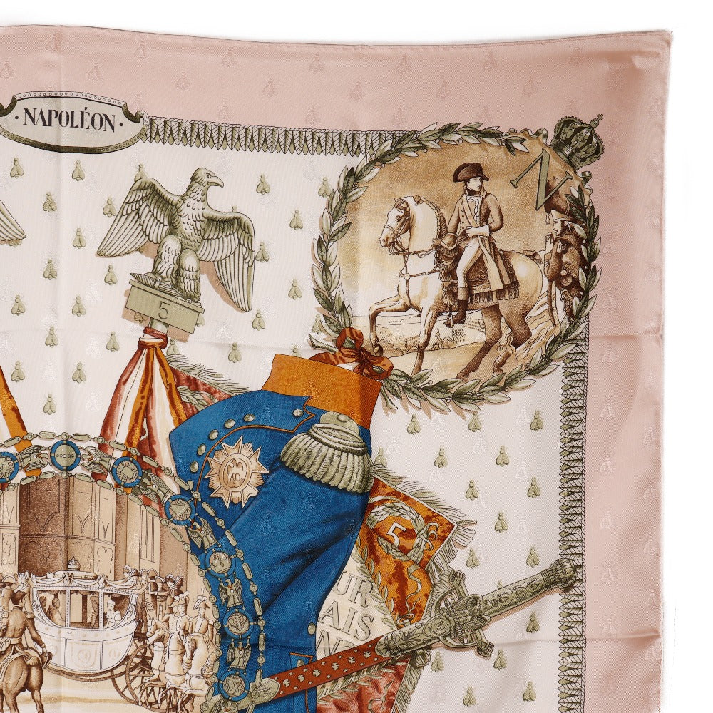 HERMES scarf silk pink NAPOLEON Napoleon Carre90 Women Used