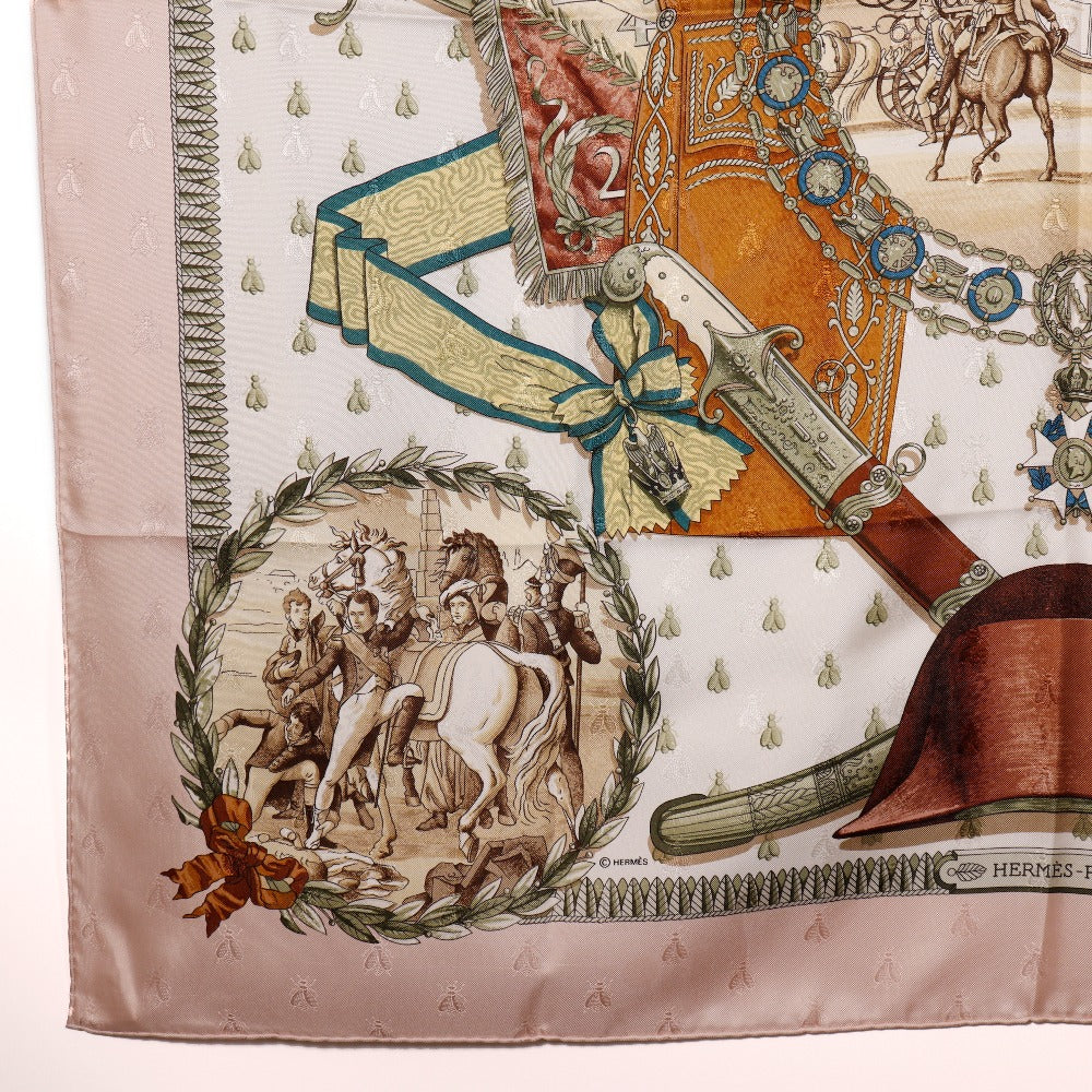 HERMES scarf silk pink NAPOLEON Napoleon Carre90 Women Used