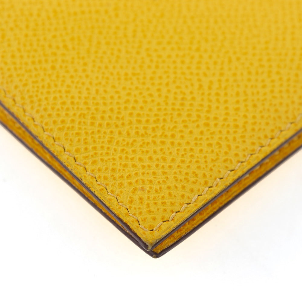 HERMES Long Wallet Purse Epsom yellow Bean unisex(Unisex) Used