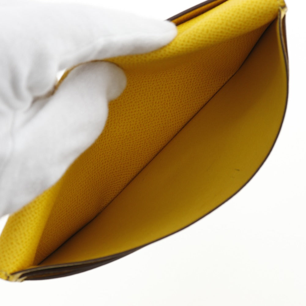 HERMES Long Wallet Purse Epsom yellow Bean unisex(Unisex) Used