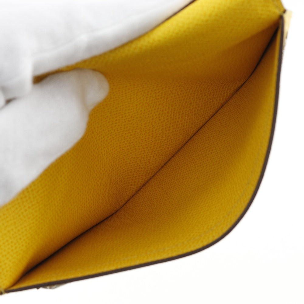 HERMES Long Wallet Purse Epsom yellow Bean unisex(Unisex) Used