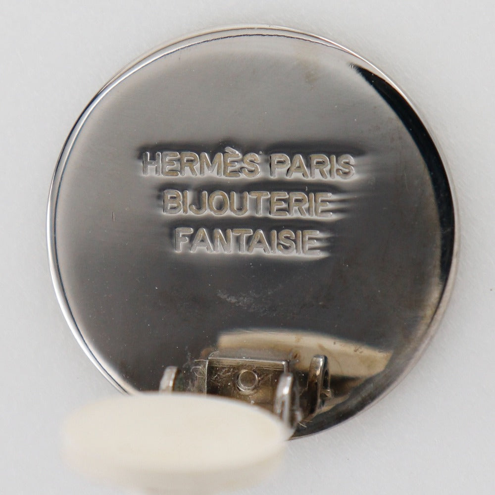 HERMES Earring metallic Silver BIJOUTERIE FANTAISIE Serie Women Used