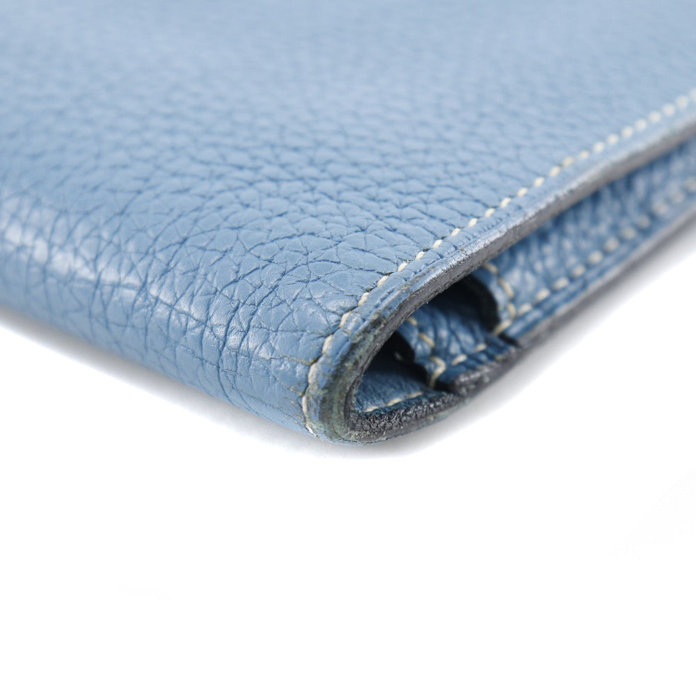HERMES Long Wallet Purse Togo blue Dogon GM unisex(Unisex) Used