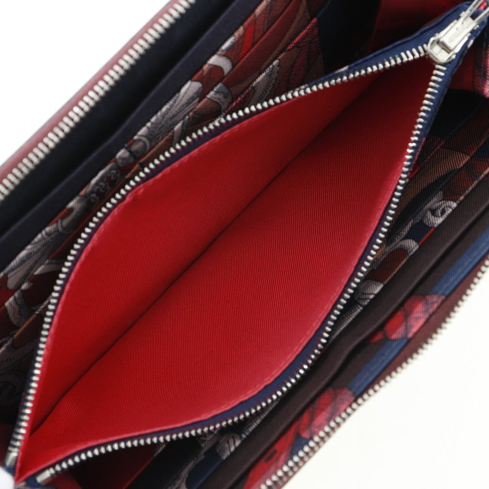 HERMES Long Wallet Purse Epsom wine-red Azap Silk In Long Women Used