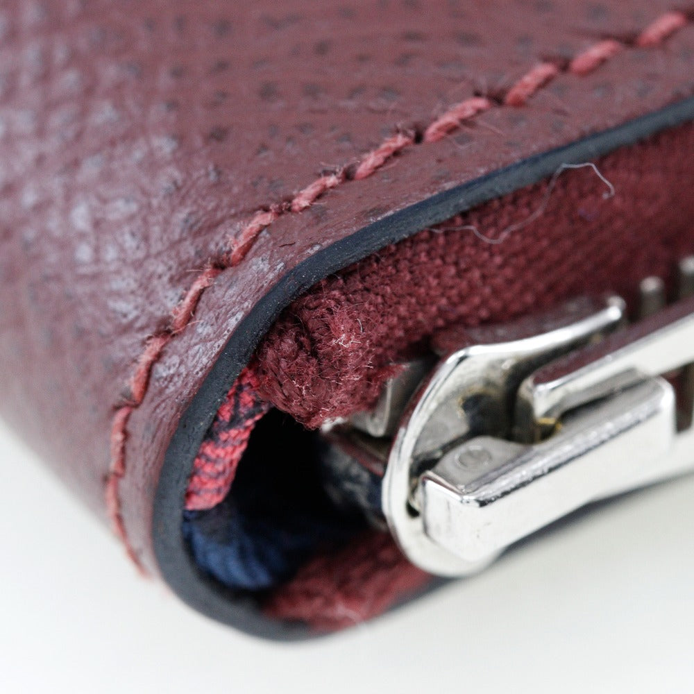 HERMES Long Wallet Purse Epsom wine-red Azap Silk In Long Women Used