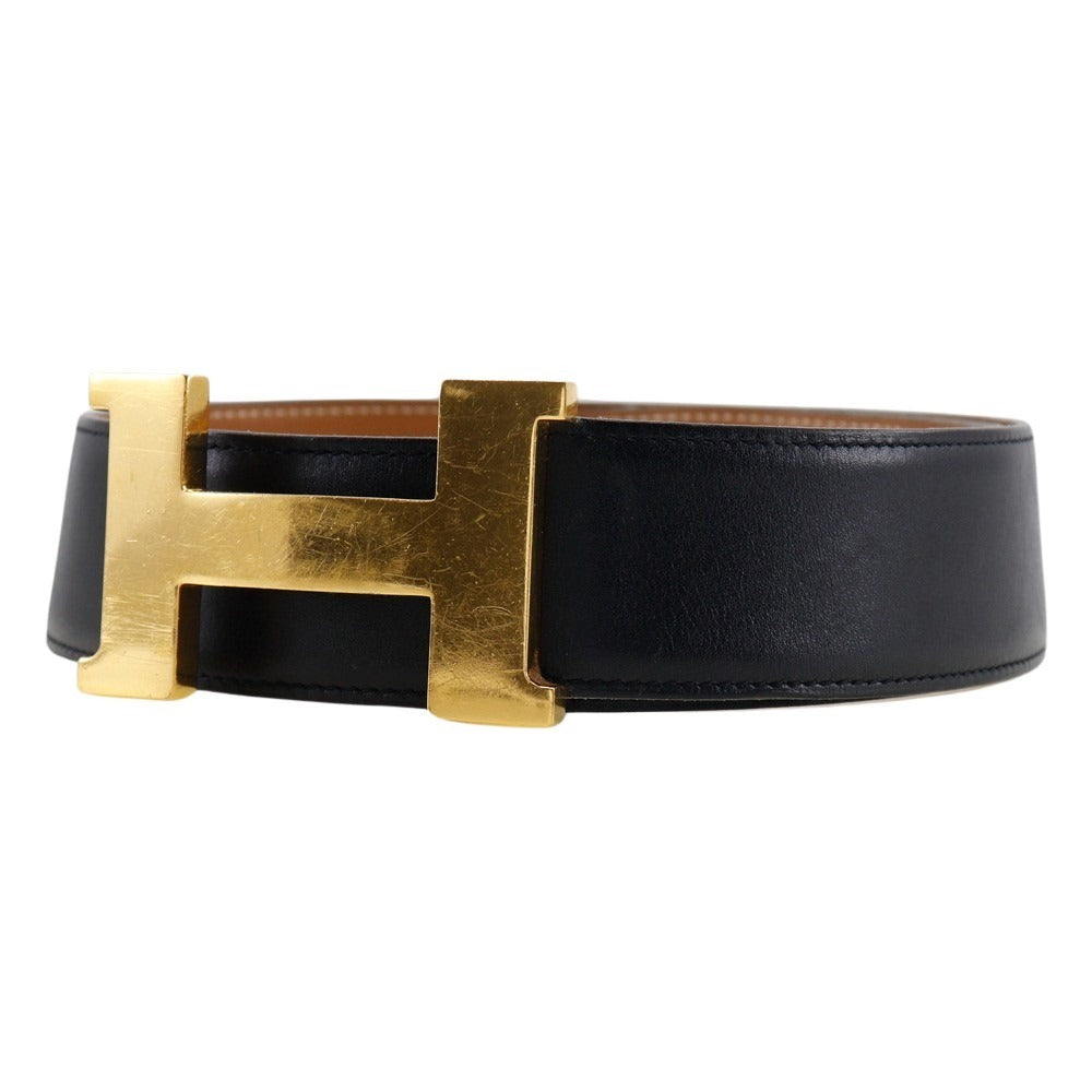 HERMES belt Calfskin black H belt unisex(Unisex) 72 Used